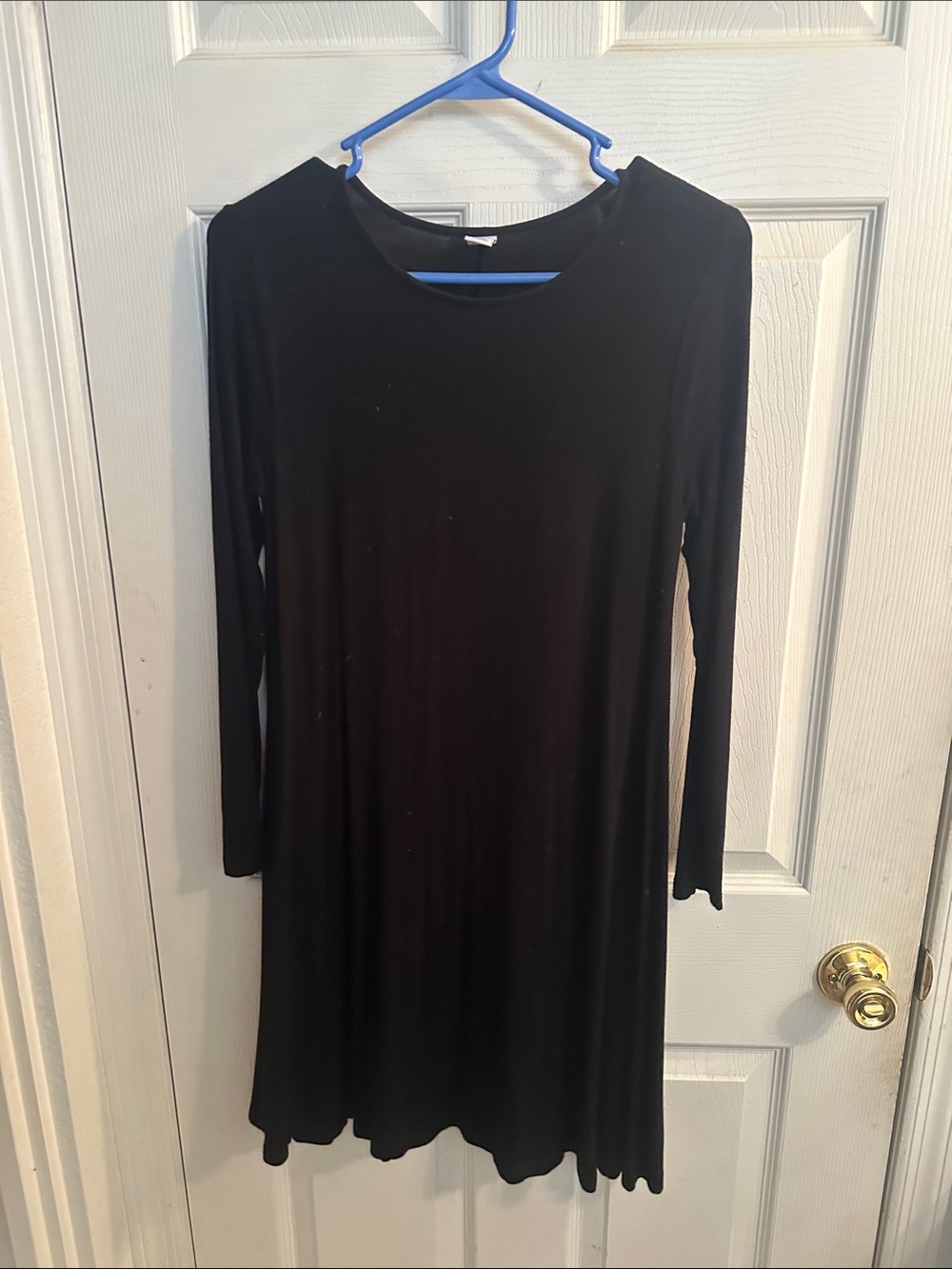Old Navy Black Long-Sleeve Swing Dress